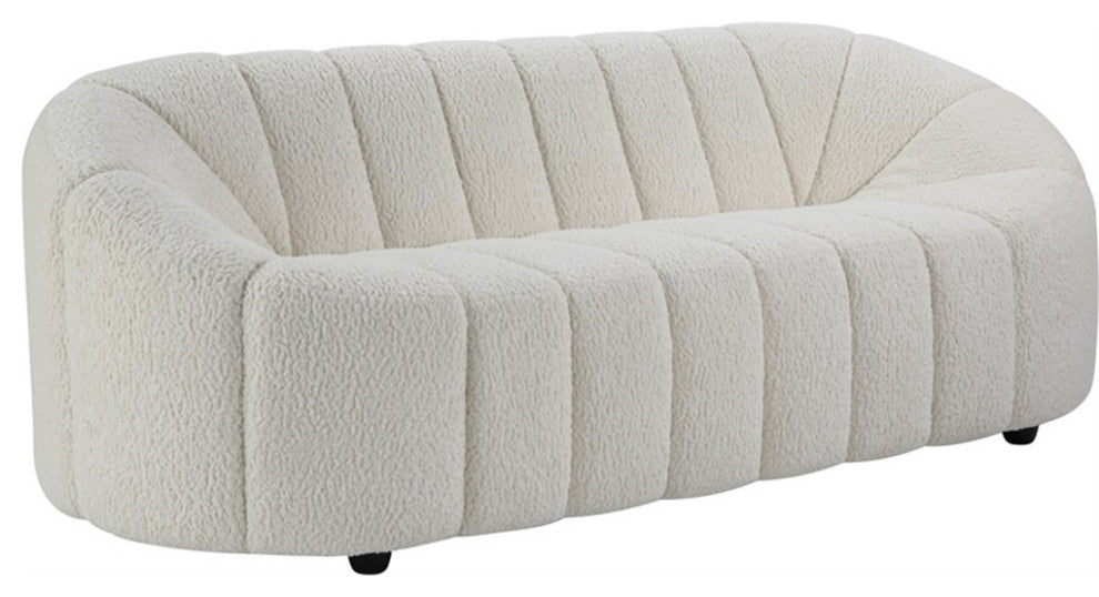 Lv00229 Sofa, White Teddy Sherpa Osmash
