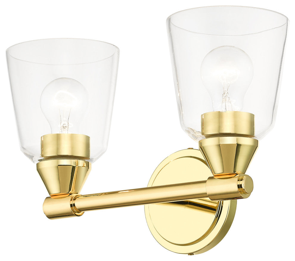 Catania 2-Light Polished Brass Vanity Sconce
