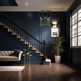 Minka Lavery Union Estates 8 Light Pendant, Coal / Soft Brass