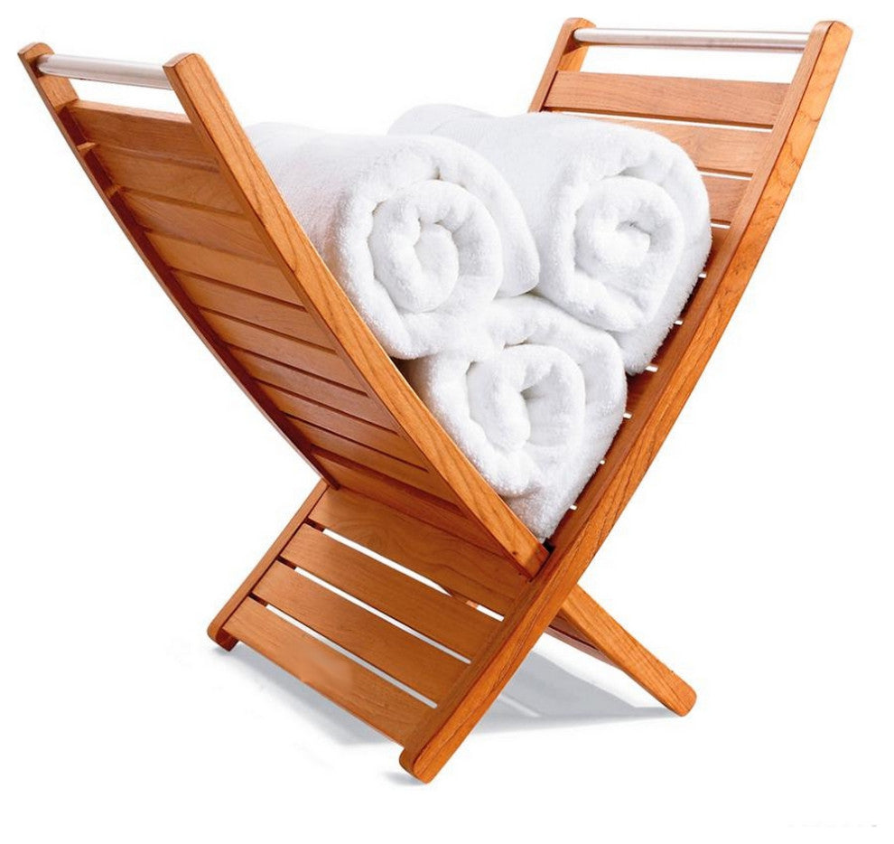 Teak Towel Holder / Rack Spa Bathroom Pool