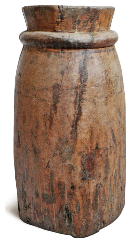 Consigned India Wood Butter Pot