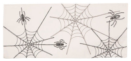 Halloween Spider Web Double layer 16 by 36-Inch Table Runner, White