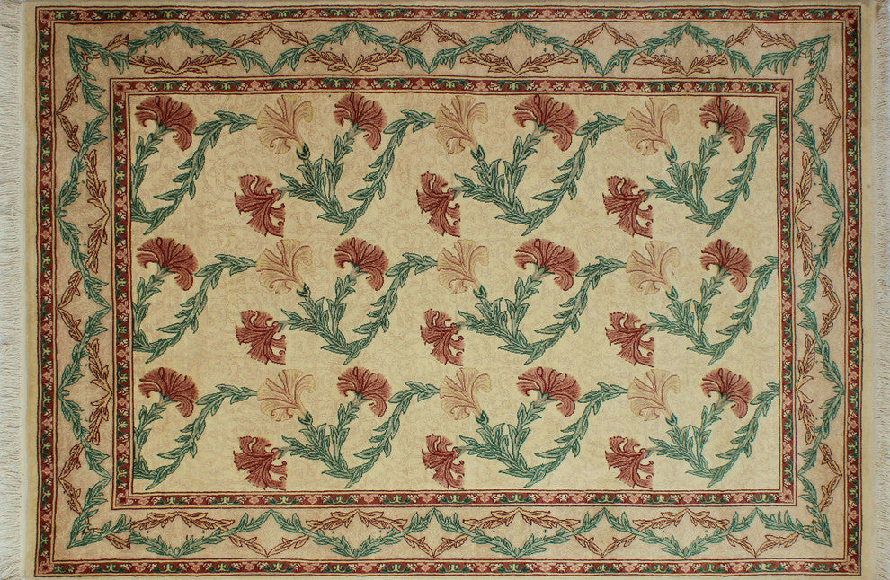 Pak-Persian Carnation Beige Rug, 6'2x8'11