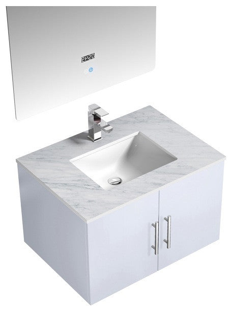 Geneva Transitional Glossy White 30" Single Vanity Set