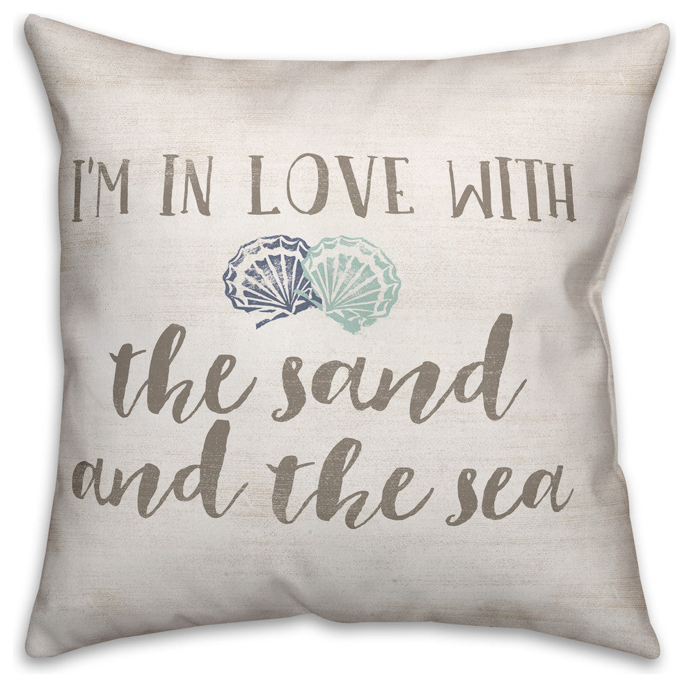 Coastal Beach Love Spun Poly Pillow, 18x18