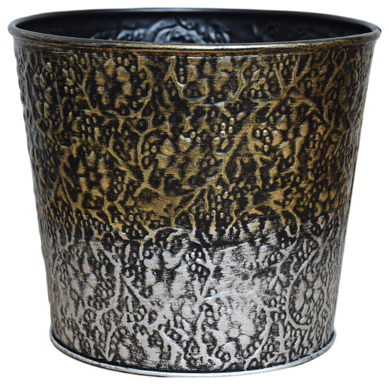 Handmade 100% Iron Round Modern Dusty Planters Pot Coated, Light Copper