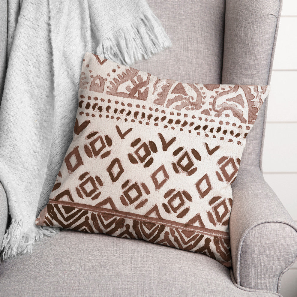 Deep Red Pattern 1 16"x16" Spun Poly Pillow