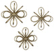 Set of Three Gold Metallic Starburst Wall D"cor