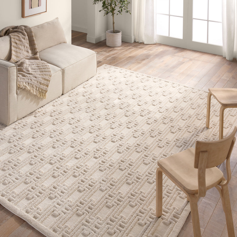 Jaipur Living Torean Geometric Cream Area Rug 6'7"X9'6"