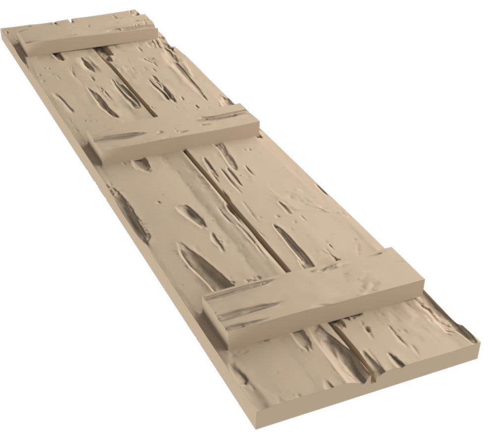 Rustic 2 Board Joined B-N-B Faux Wood Shutters, Pecky Cypress, 11x80"