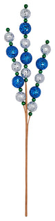 Glitter Ballx3 Spray, Blue, Silver, 20"