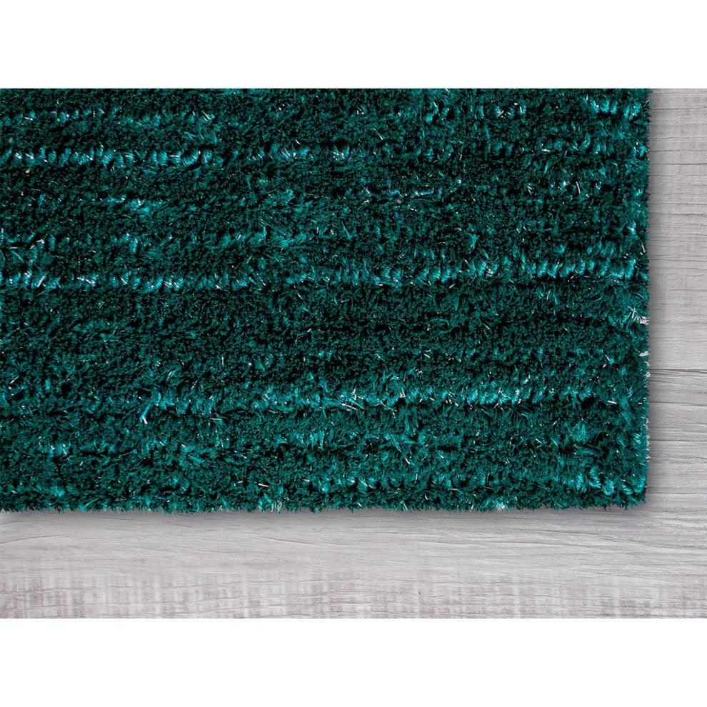 2" x 8" Teal Modern Shimmery Runner Rug