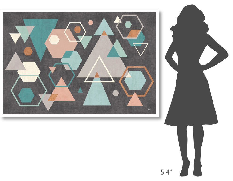 "Abstract Geo I Black" Digital Paper Print by Veronique Charron, 62"x42"