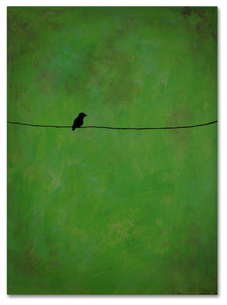 'Lone Bird Green' Canvas Art by Nicole Dietz