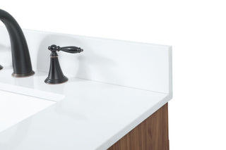 Home Living Modern Natural Oak-Light Bathroom Vanity, Walnut Brown, 30"