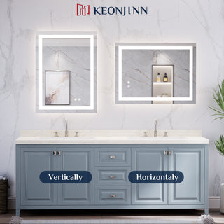LED Bathroom Mirror With Smart Motion Sensor Front & Backlit, Dimmable, 55x36