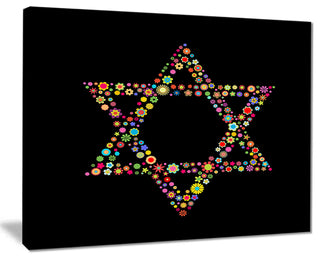"Star of David Shape" Modern Digital Art Print on Canvas