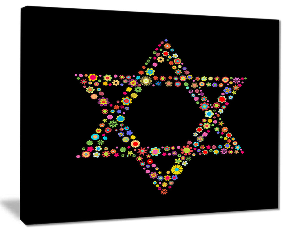 "Star of David Shape" Modern Digital Art Print on Canvas