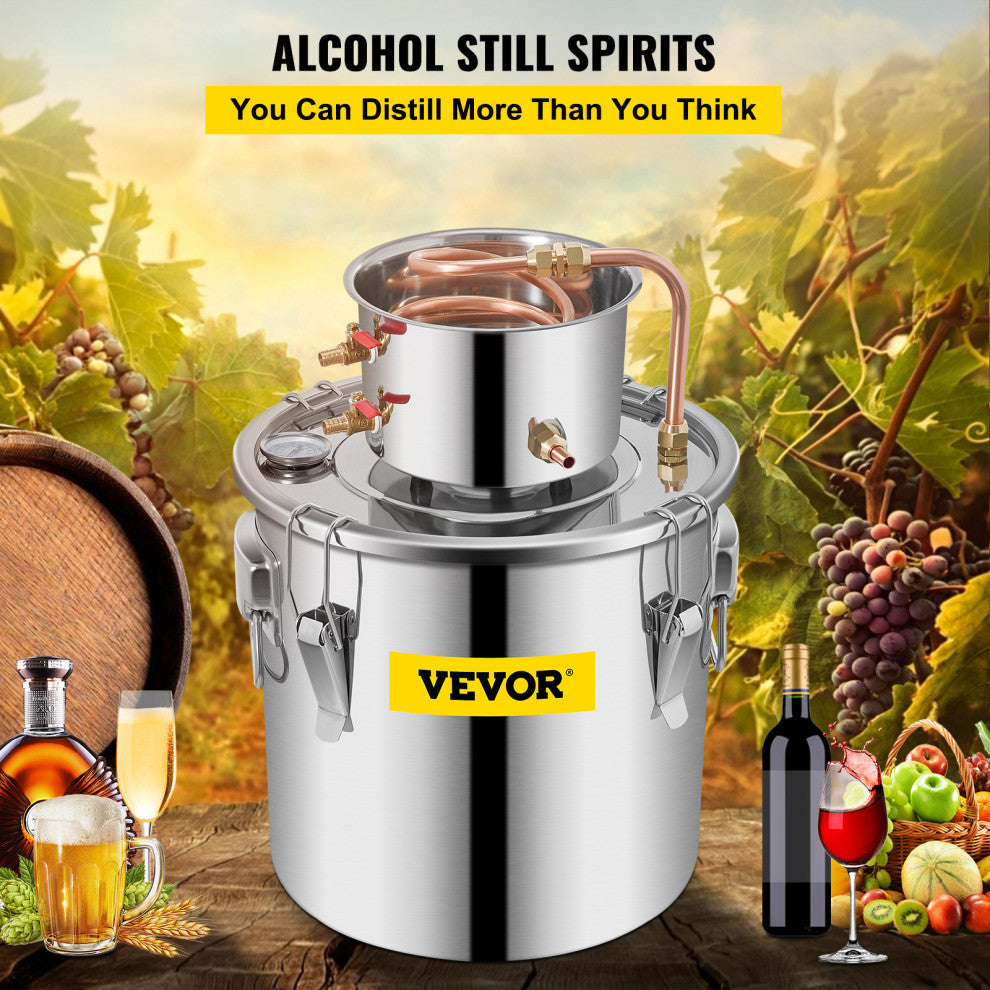 Alcohol Still Water Alcohol Distiller Copper Tube With Circulating Pump, 8 Gallon
