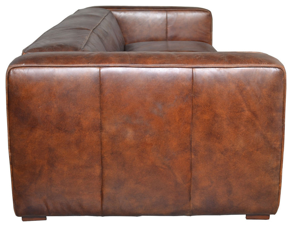 First of A Kind Bolton Sofa Cappuccino Brown Leather