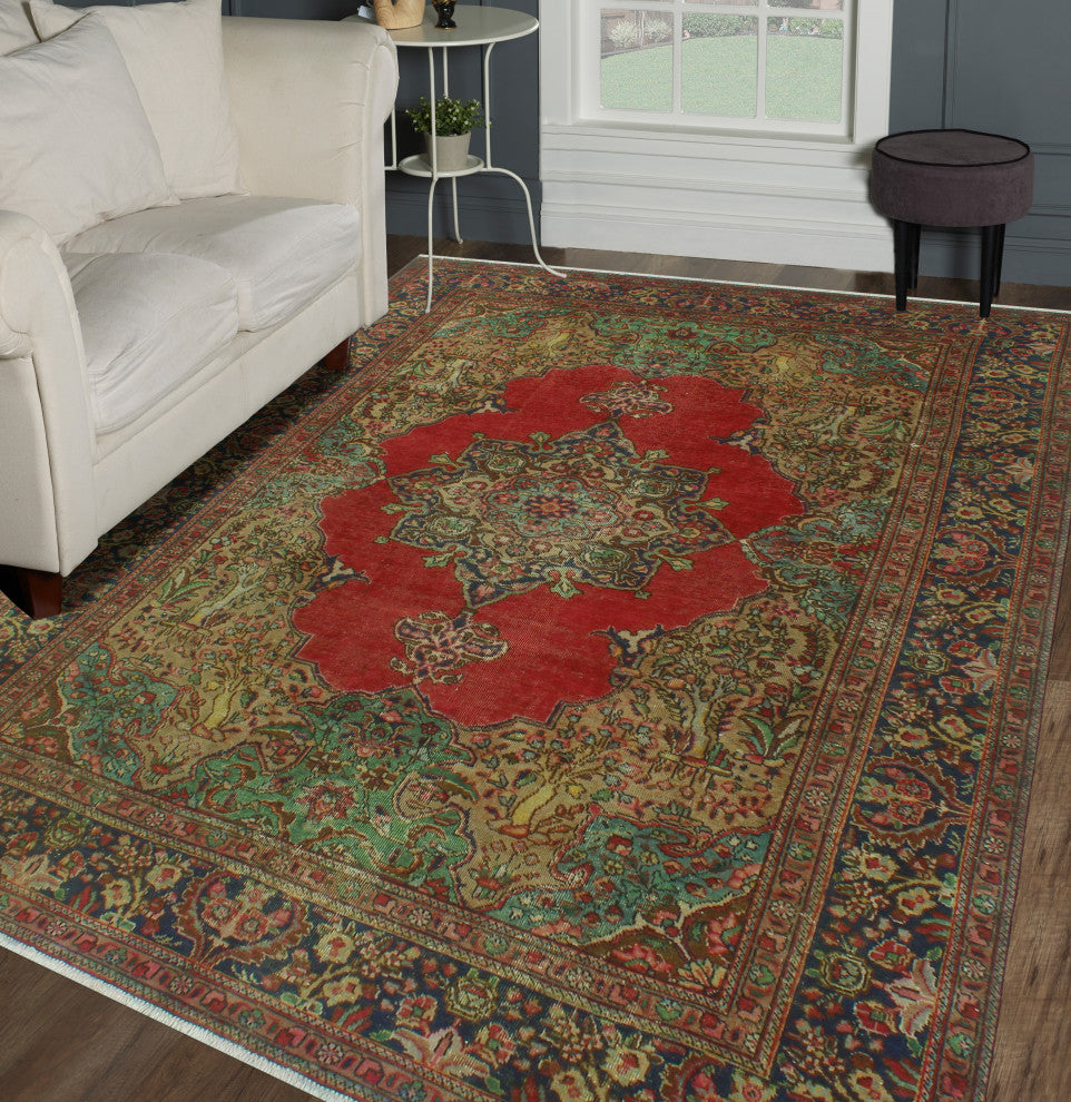 Fine Vintage Distressed Daniela Red Rug