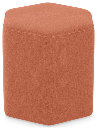 Brock Footstool, Linen Look Fabric, Dusty Orange