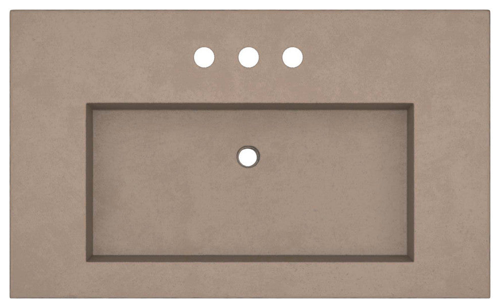 36" Capistrano Vanity Top with Integral Sink, Earth, 8" Widespread Faucet Holes