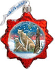 Keepsake Polar Bears Scenic Glass Ornament