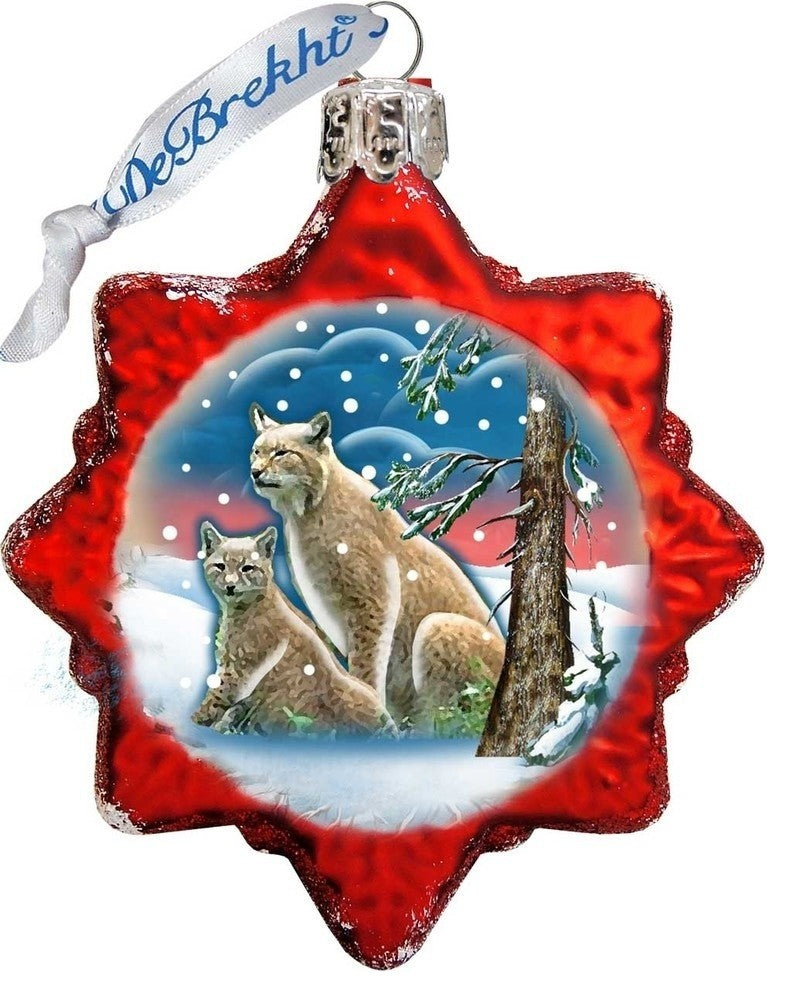 Keepsake Polar Bears Scenic Glass Ornament