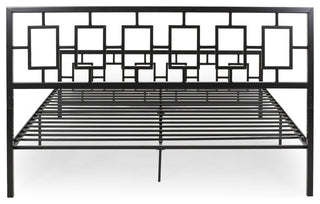 Moore Modern Iron King Bed Frame, Flat Black