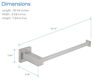 Cube 10" Bathroom Towel Bar KBA1503, Brush Nickel