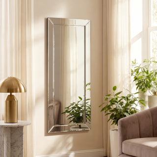 Antique Beveled Rectangle Wall Mirror, 1" Beveled Center,24"x54" Bathroom Mirror