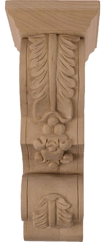 3 3/4"W x 5 1/2"D x 9 1/2"H Small Floral Corbel, Lindenwood