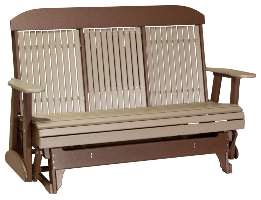 Poly Classic Glider, Weatherwood & Chestnut Brown, 5 Foot, Standard