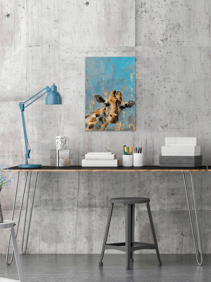 "Oh Giraffe" Painting Print on Wrapped Canvas, 16"x24"