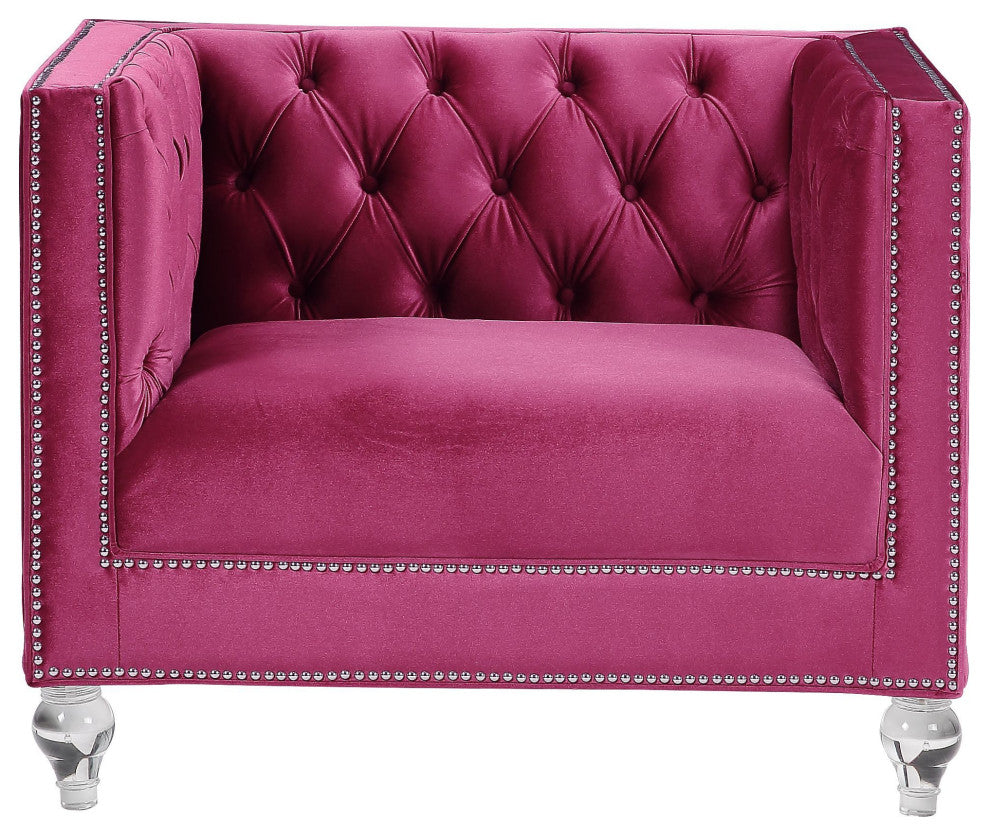 ACME Heibero Chair in Burgundy Velvet