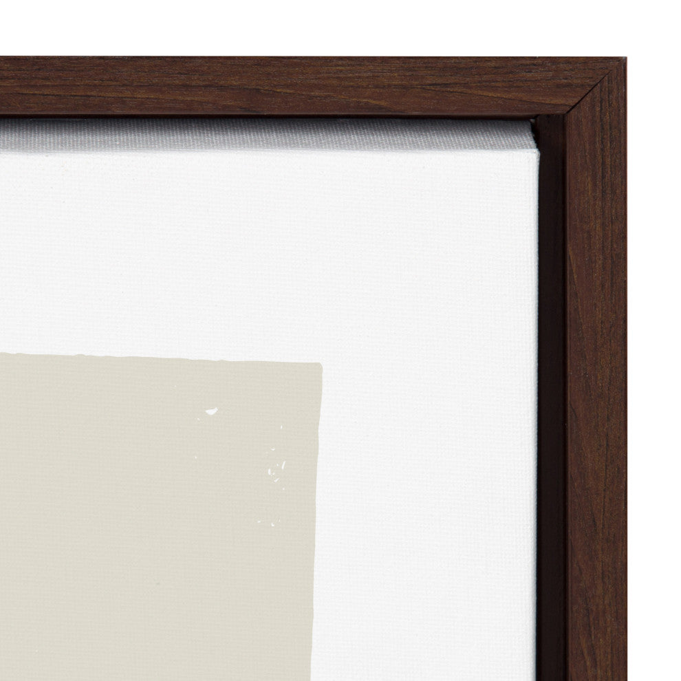 Sylvie Reflecting Shapes Neutral Framed Canvas by Statement Goods, Brown 23x33
