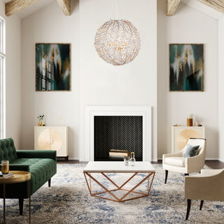 Modern Luxury Floral Globe Sphere Crystal Chandelier, 8-Light