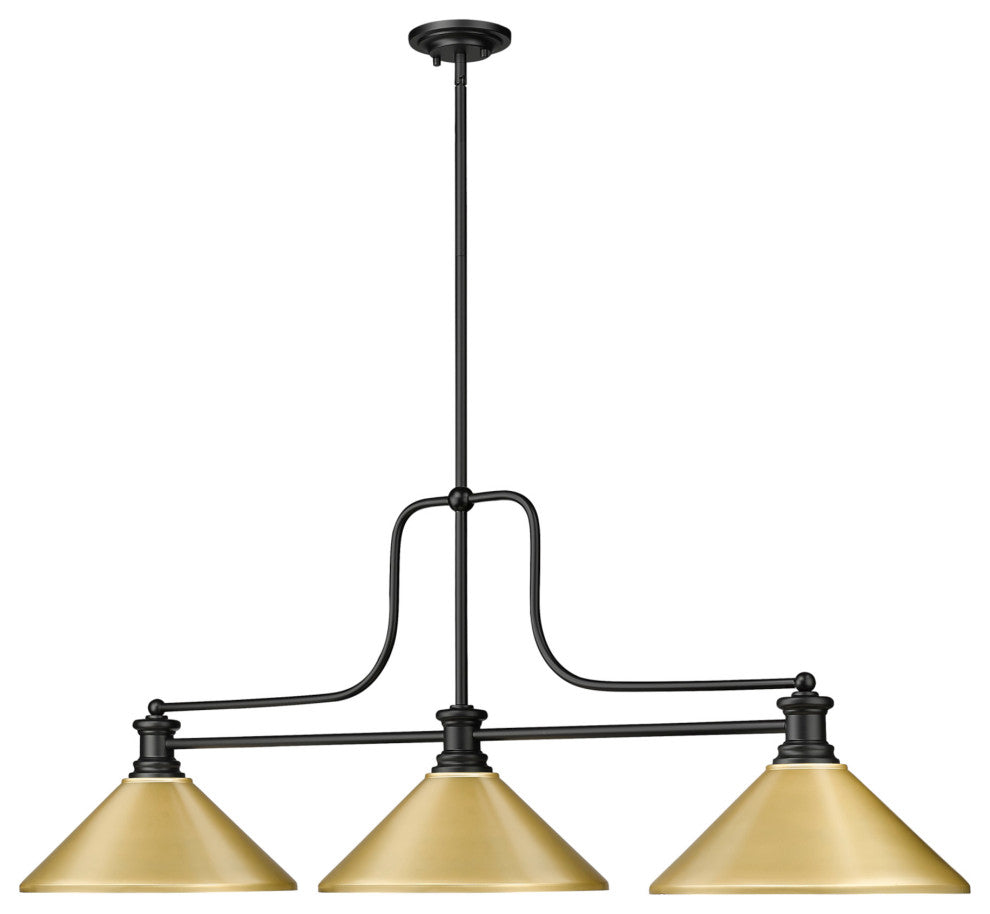 Z-Lite 725-3-MSG Melange 3 Light 52"W Linear Pendant - Matte Black