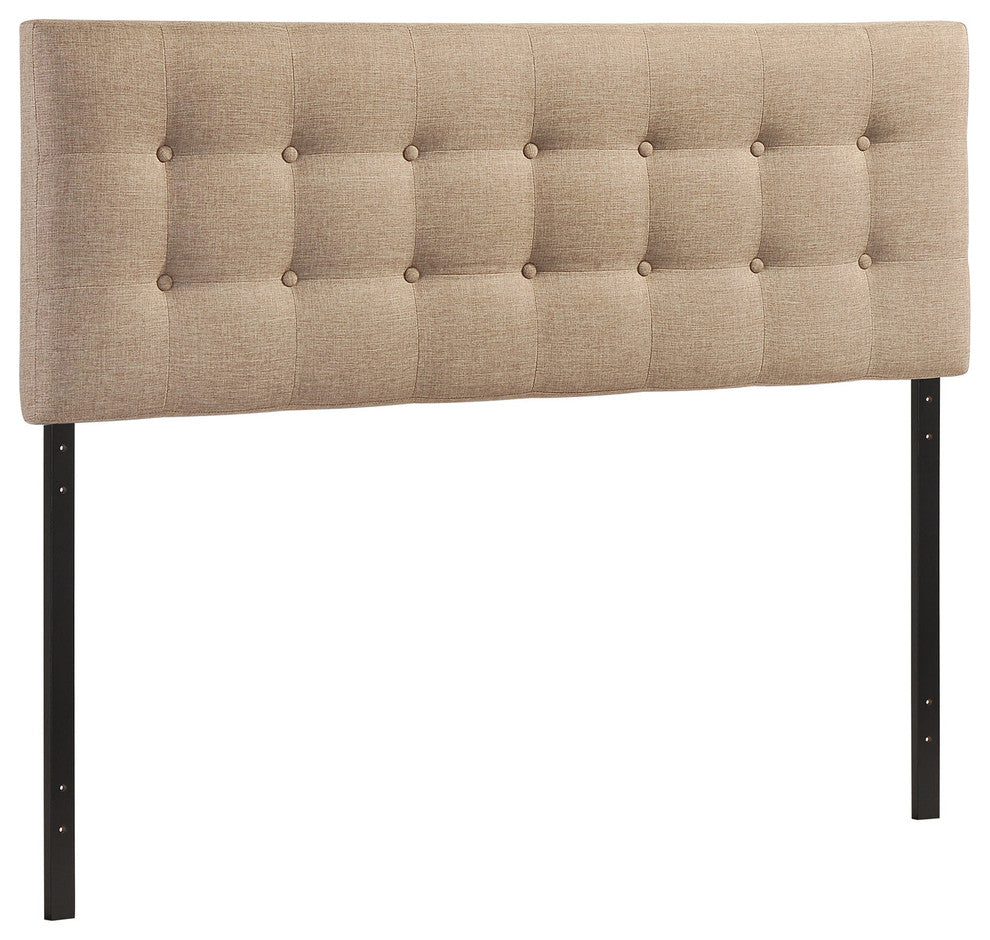 Modway Bedroom Emily Queen Fabric Headboard, Beige