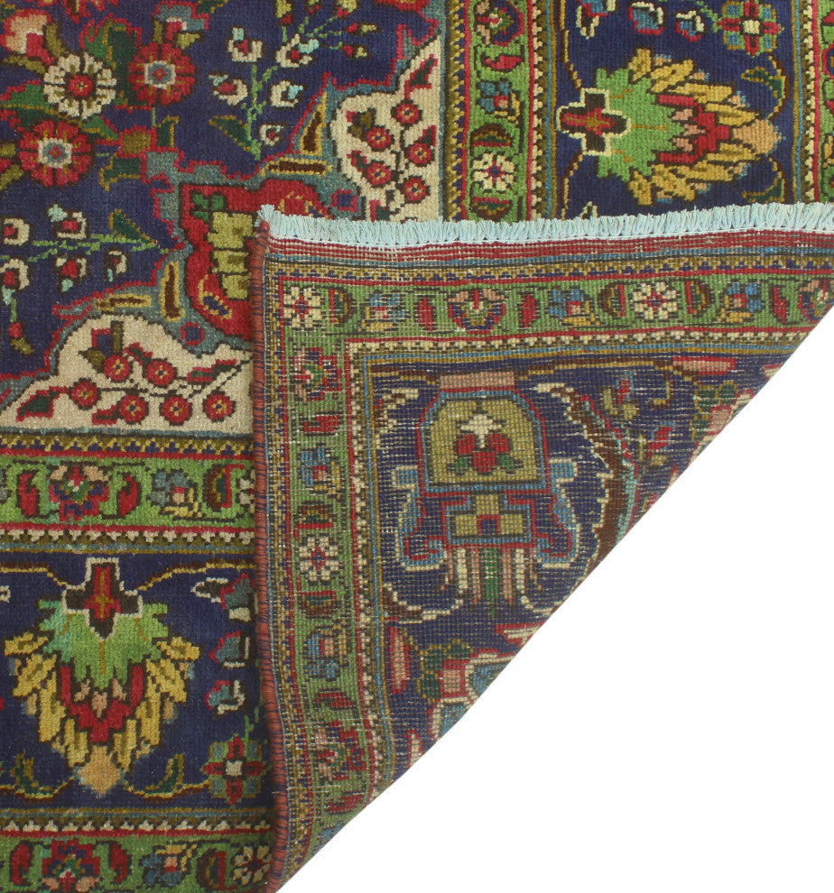 Fine Vintage Distressed Moshe Red/Navy Rug, 7'4 x 11'3
