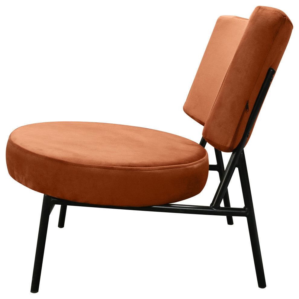 Modrest Sami Orange Velvet Accent Chair