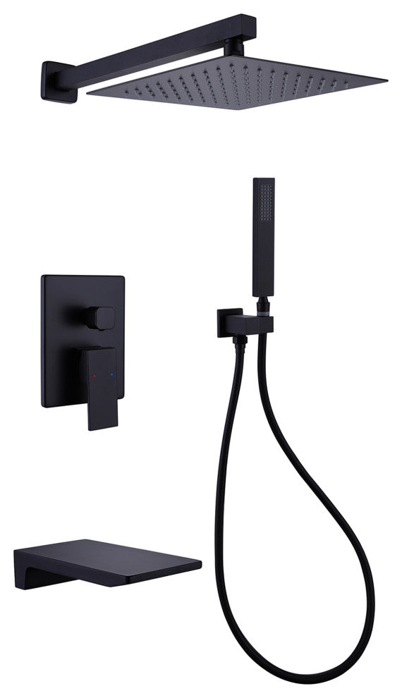 Pressure-Balanced Rain Shower System with Tub Spout