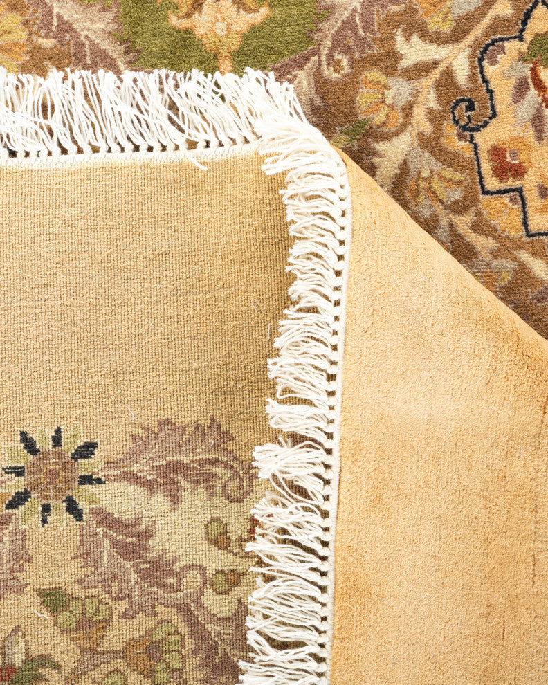 Sangli, One-of-a-Kind Hand-Knotted Area Rug Yellow, 8'1"x8'1"