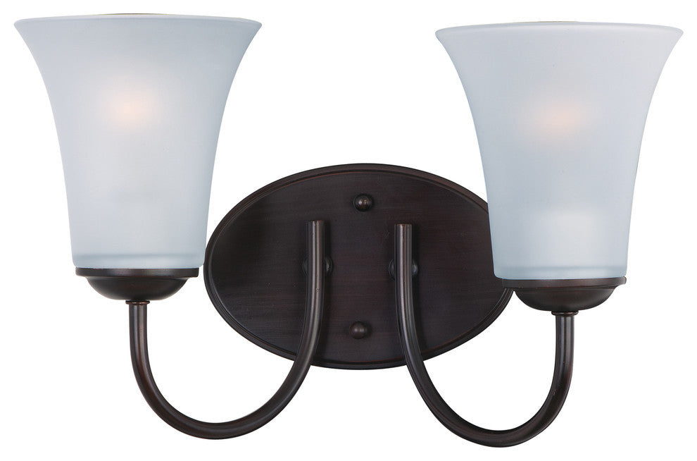 Logan 2-Light Bath Vanity, Oil Rubbed Bronze, Frosted