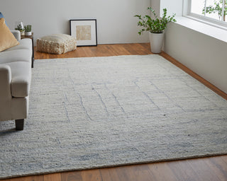 Conor Modern Distressed, Ivory/Gray/Blue, 5'6"x8'6" Area Rug