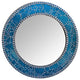 24" Decorative Round Glass Mosaic Wall Mirror, Ocean Blue