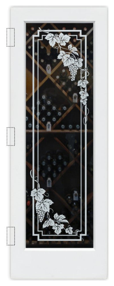 Wine Door - Vineyard Grapes Cascade - Primed - 28" x 84" - Book/Slab Door
