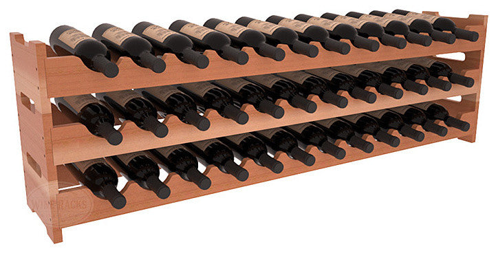36-Bottle Scalloped Wine Rack, Redwood, Satin Finish