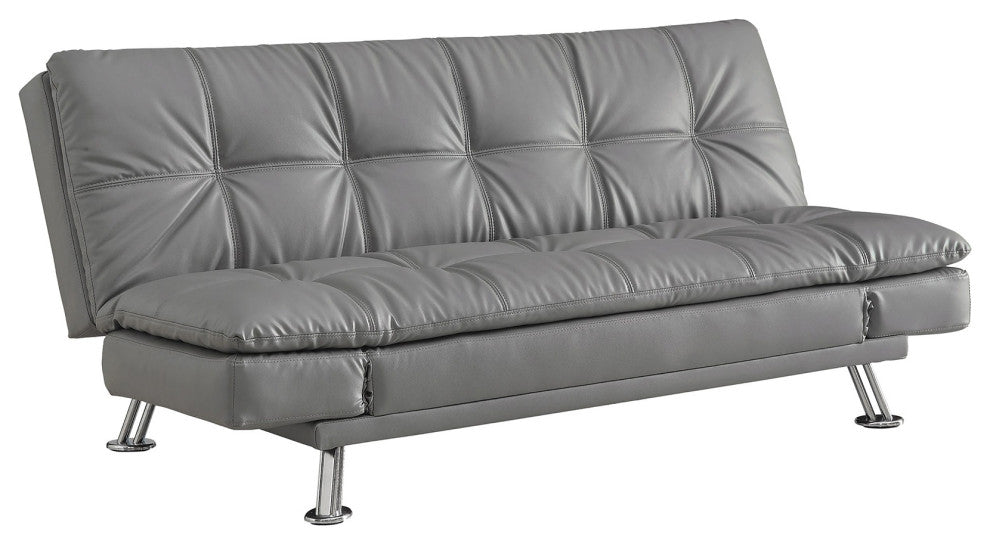 Upholstered Sofa Bed with Adjustable Armrests, Gray